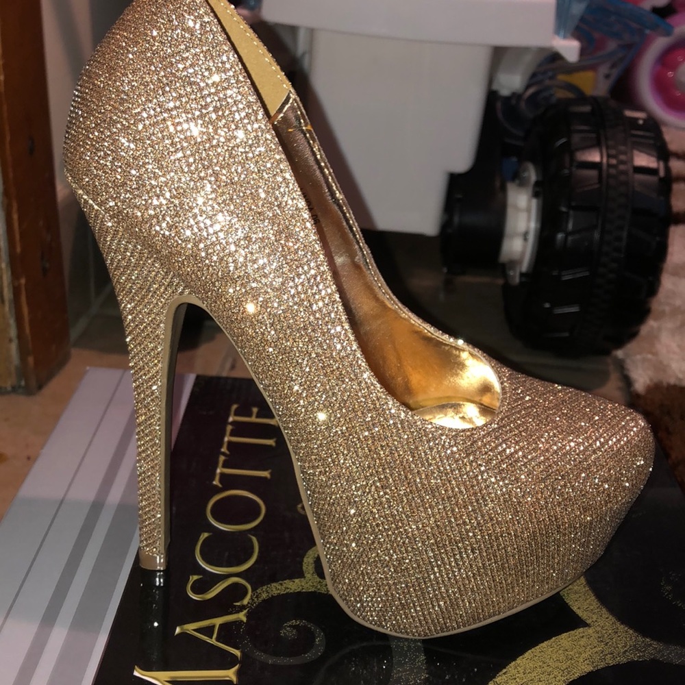 Gold High Heels